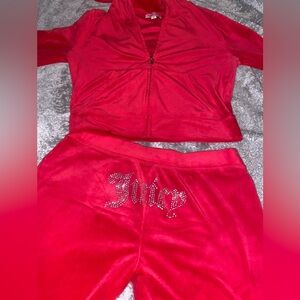 Juicy Couture Red Velour Tracksuit